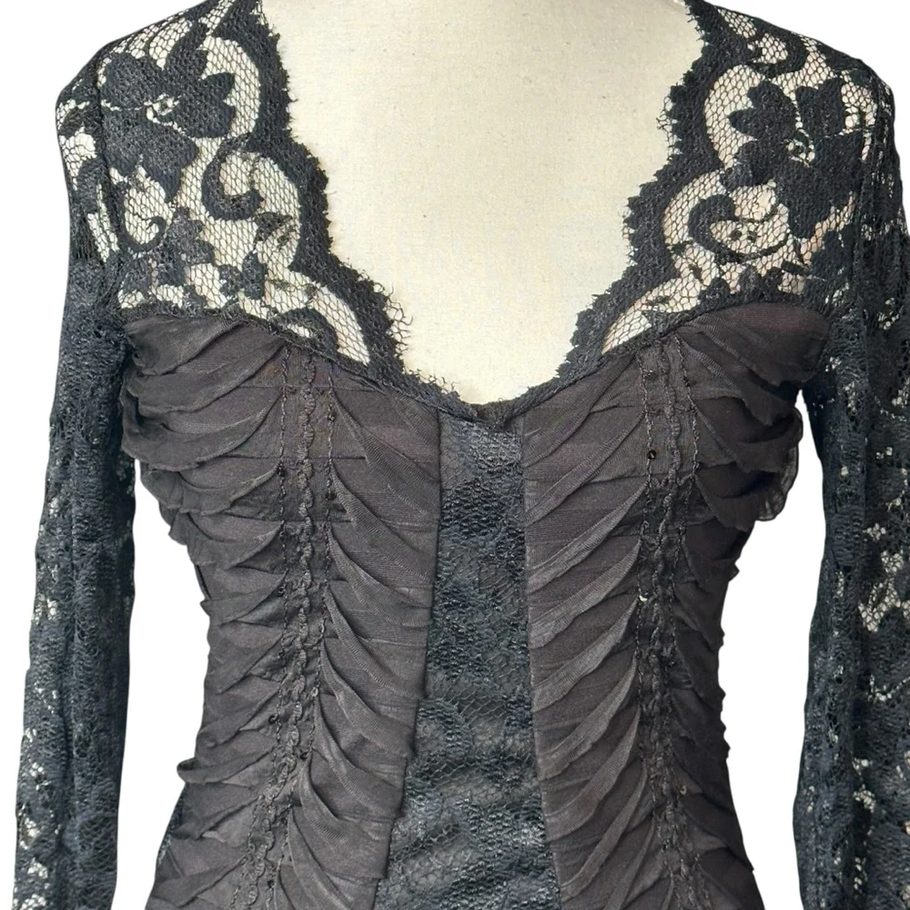 Y2K Arden B. Insane black lace Whimsygoth long sleeve dress - Picture 4 of 6